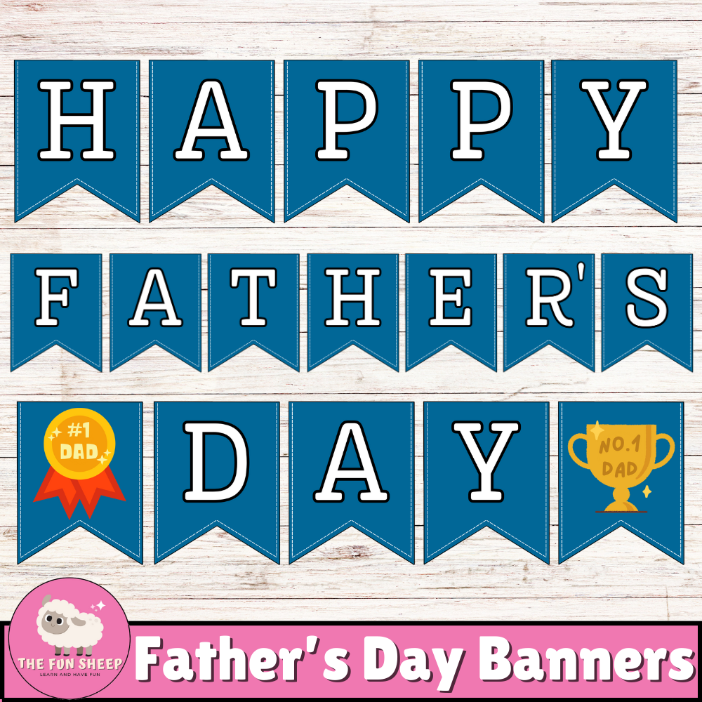 Father s Day Banners Happy Fathers Day Party DIY Decor SET OF 2 Made By Teachers
