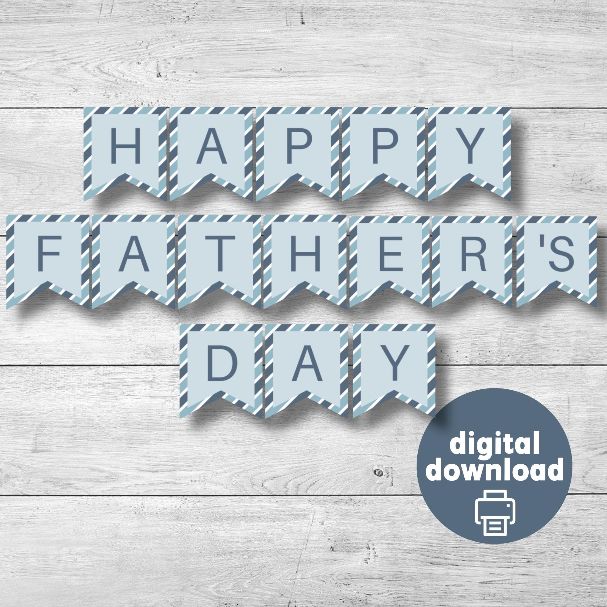 Father s Day Printable Banner Fathers Day Bunting Sign Dad Banner Instant Download Etsy