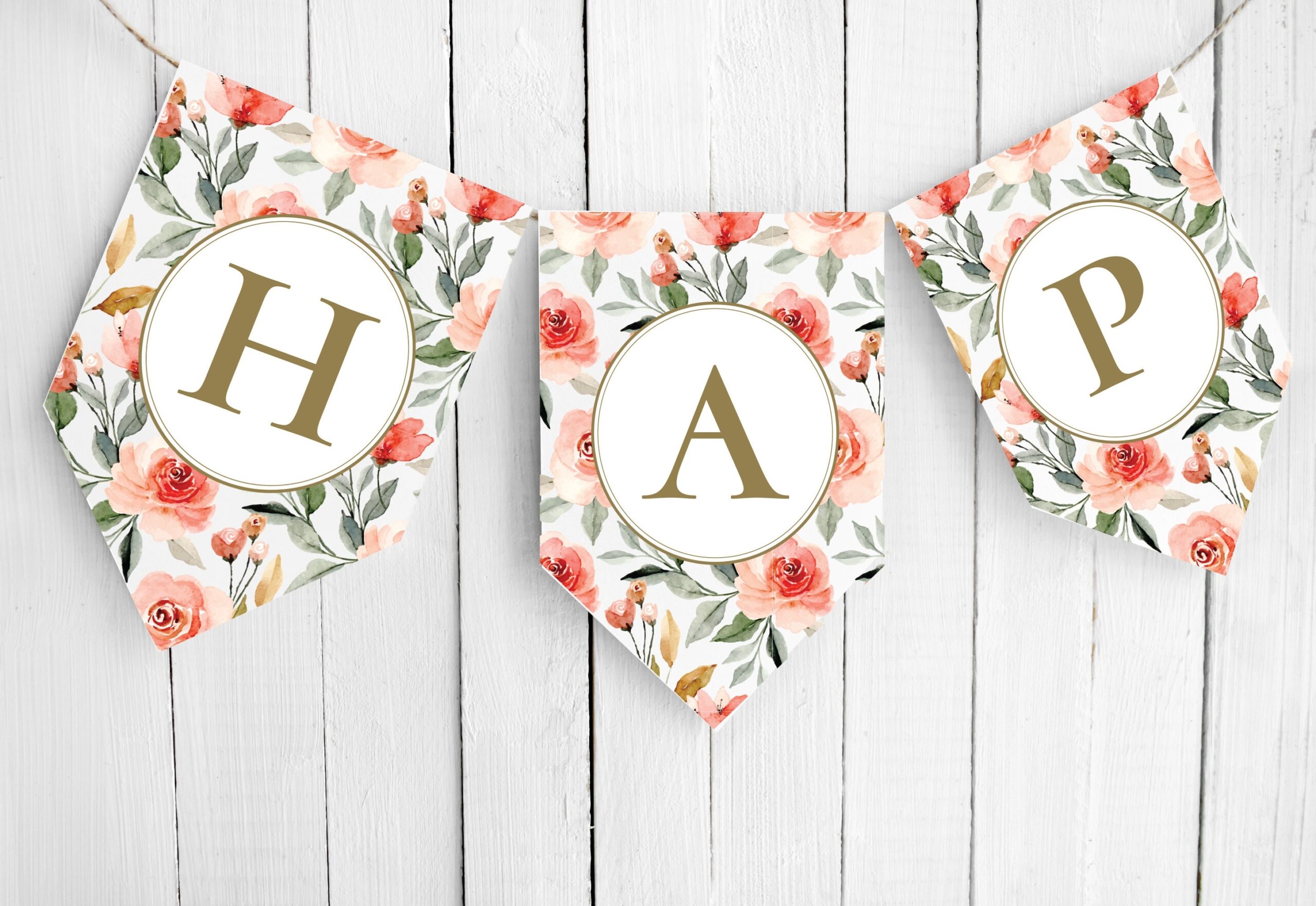 Floral Letter Printable Paper Banner Editable Letter Banner Template Bridal Or Baby Shower Birthday Instant Download PDF Etsy