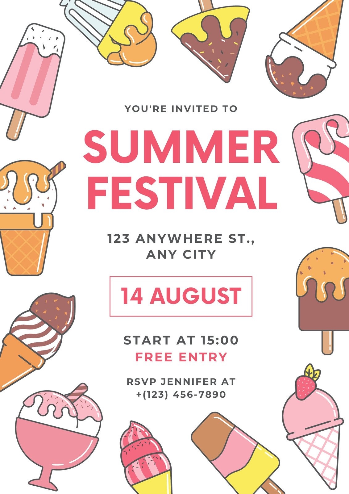 Printable Ice Cream Banner