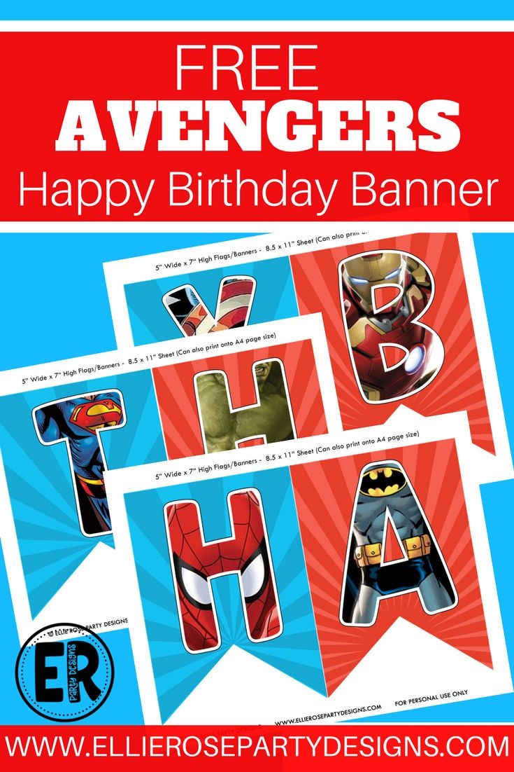 Avengers Birthday Banner Printable