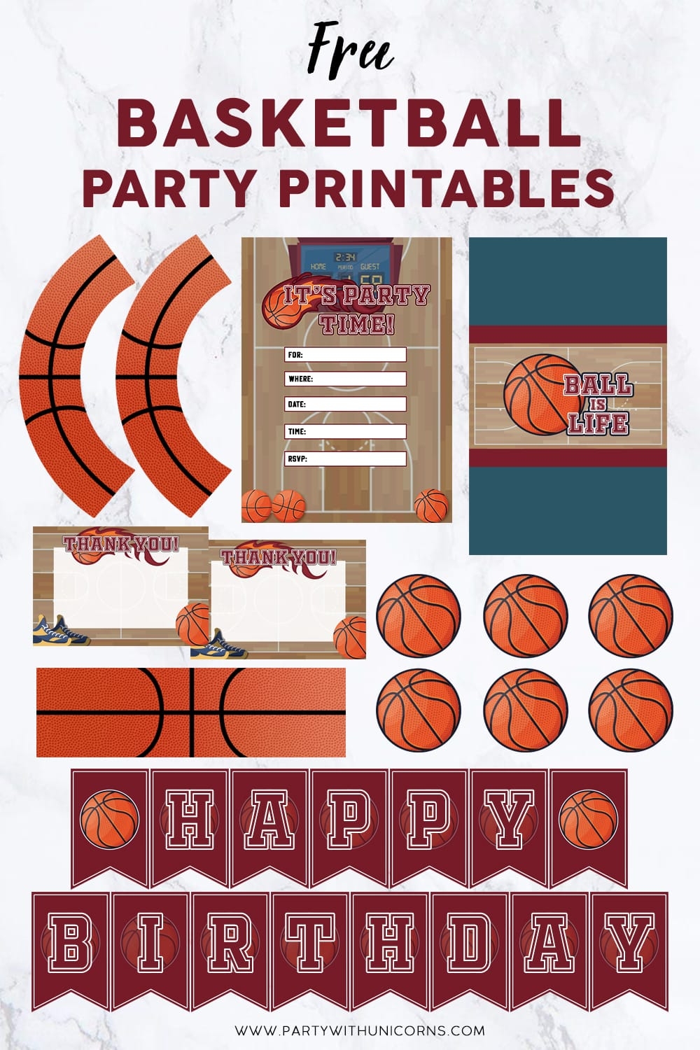 free printable basketball banner