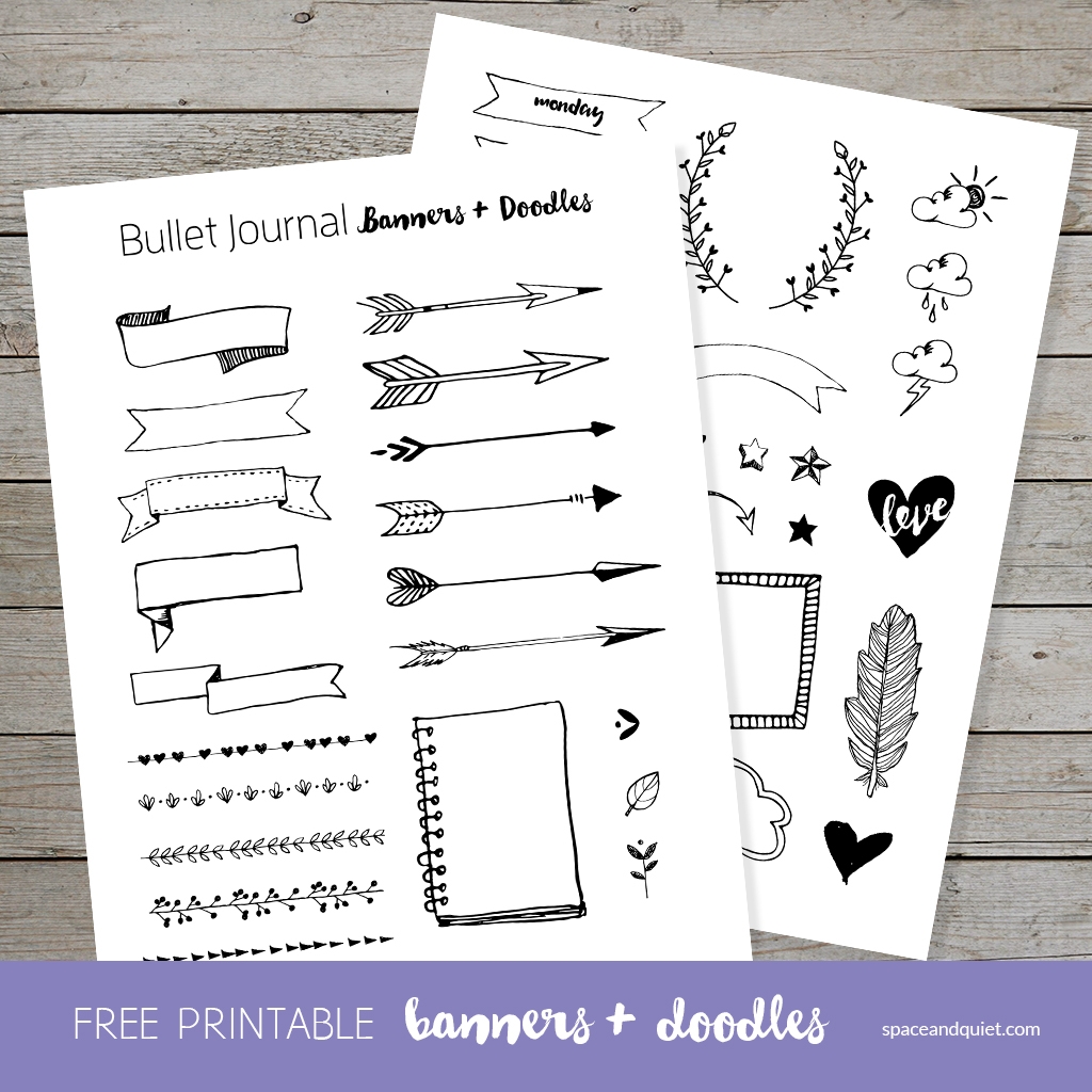 bullet journal banners and headers printable