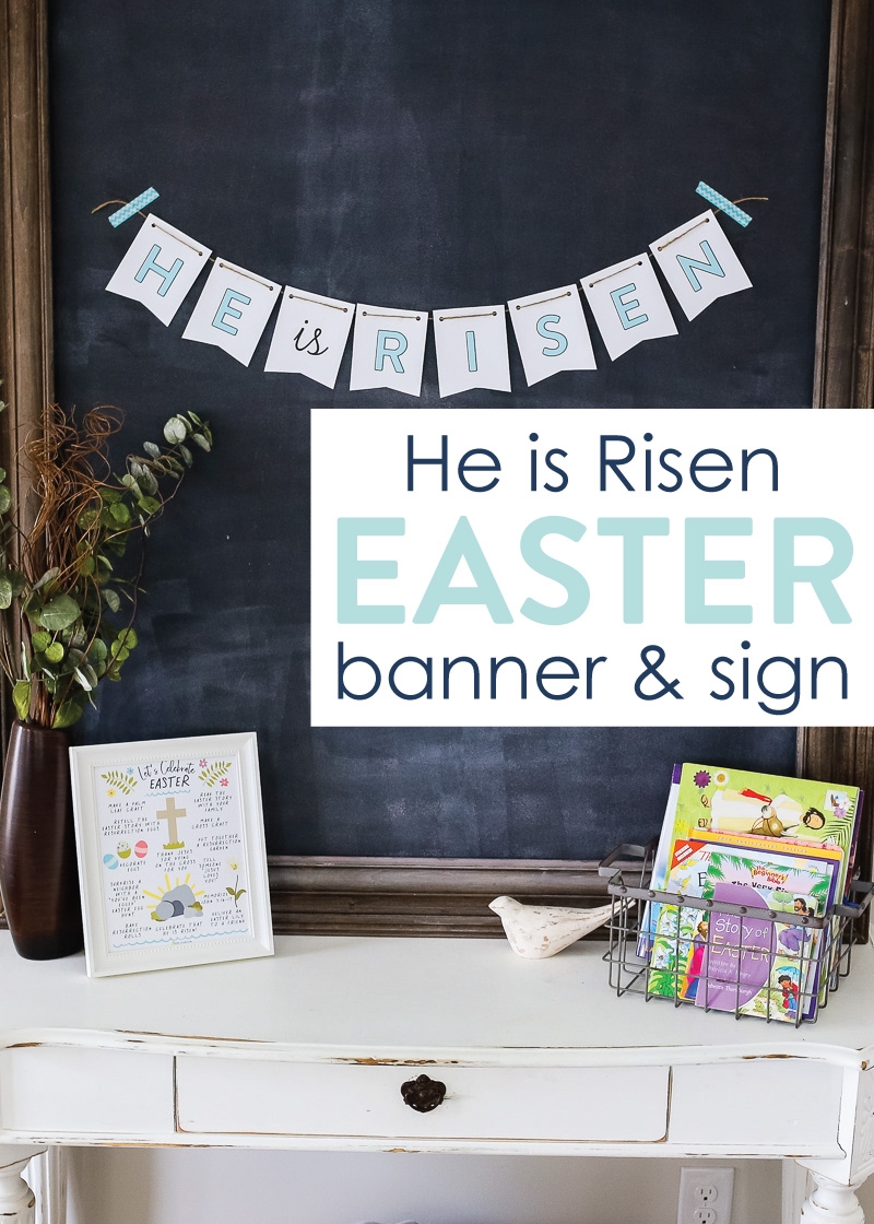FREE He Is Risen Easter Printable Banner And Sign By The Littles Me