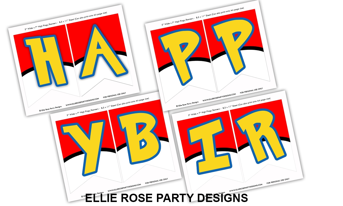 Free Pokemon Banner Printable Ellierosepartydesigns
