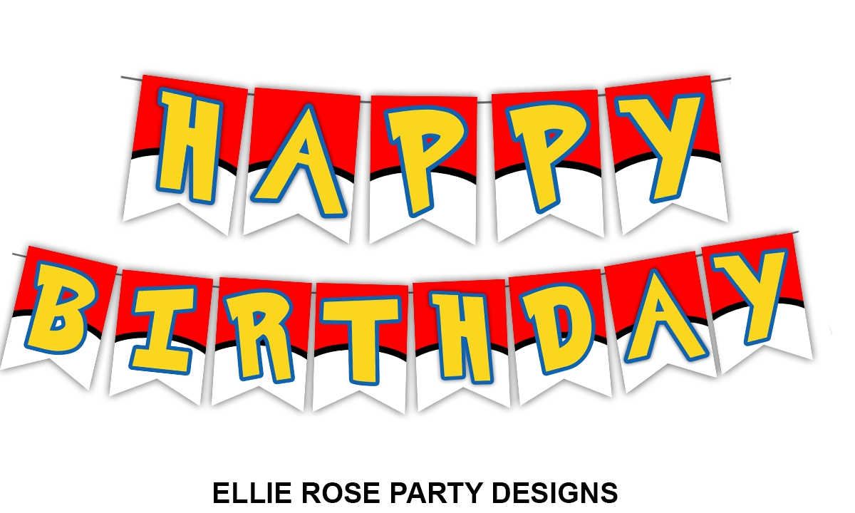 Free Pokemon Banner Printable Ellierosepartydesigns
