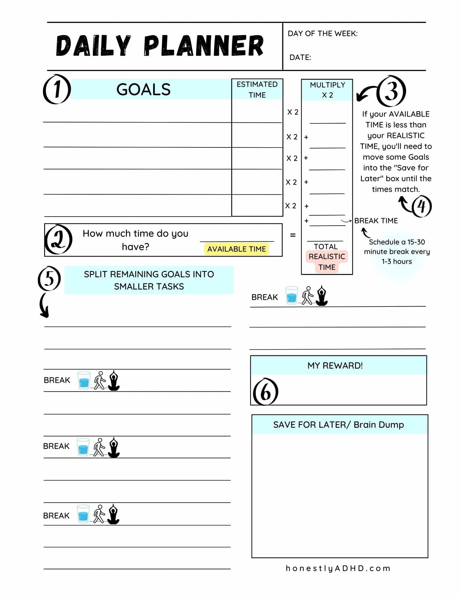 Adhd Planner Printable King Printables Adhd Planner Printable King Printables