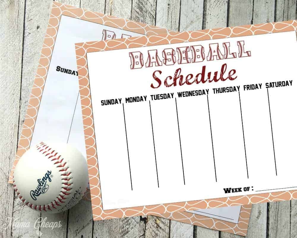 Free Printable Baseball Schedule Mama Cheaps 
