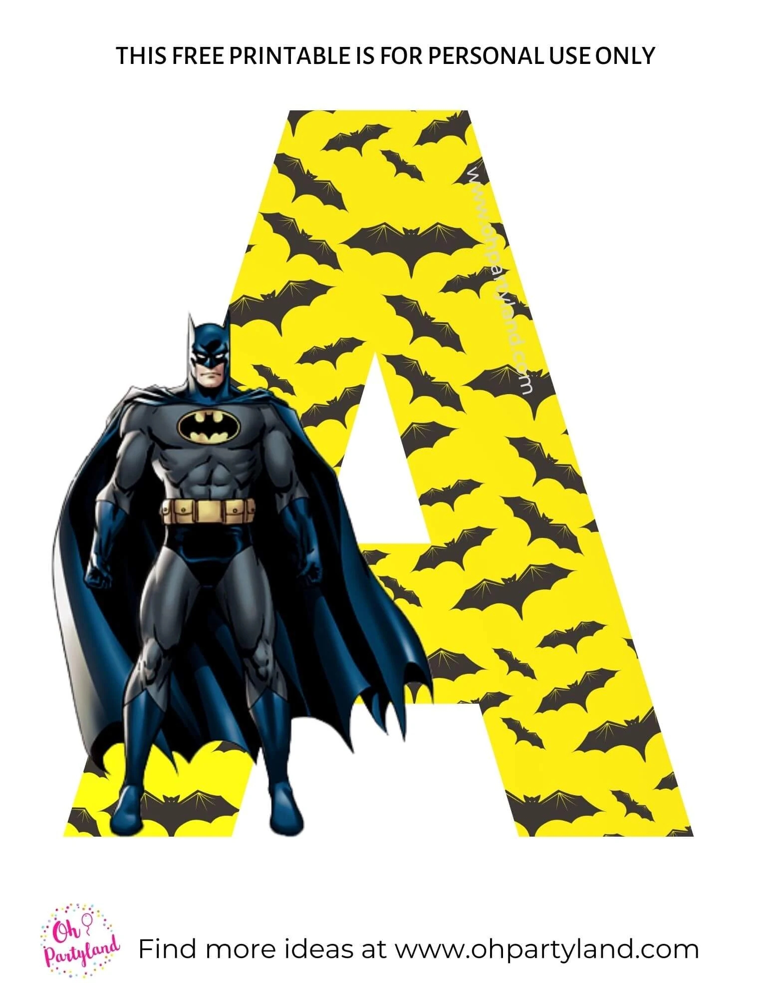 Free Printable Batman Alphabet Letters Oh Partyland