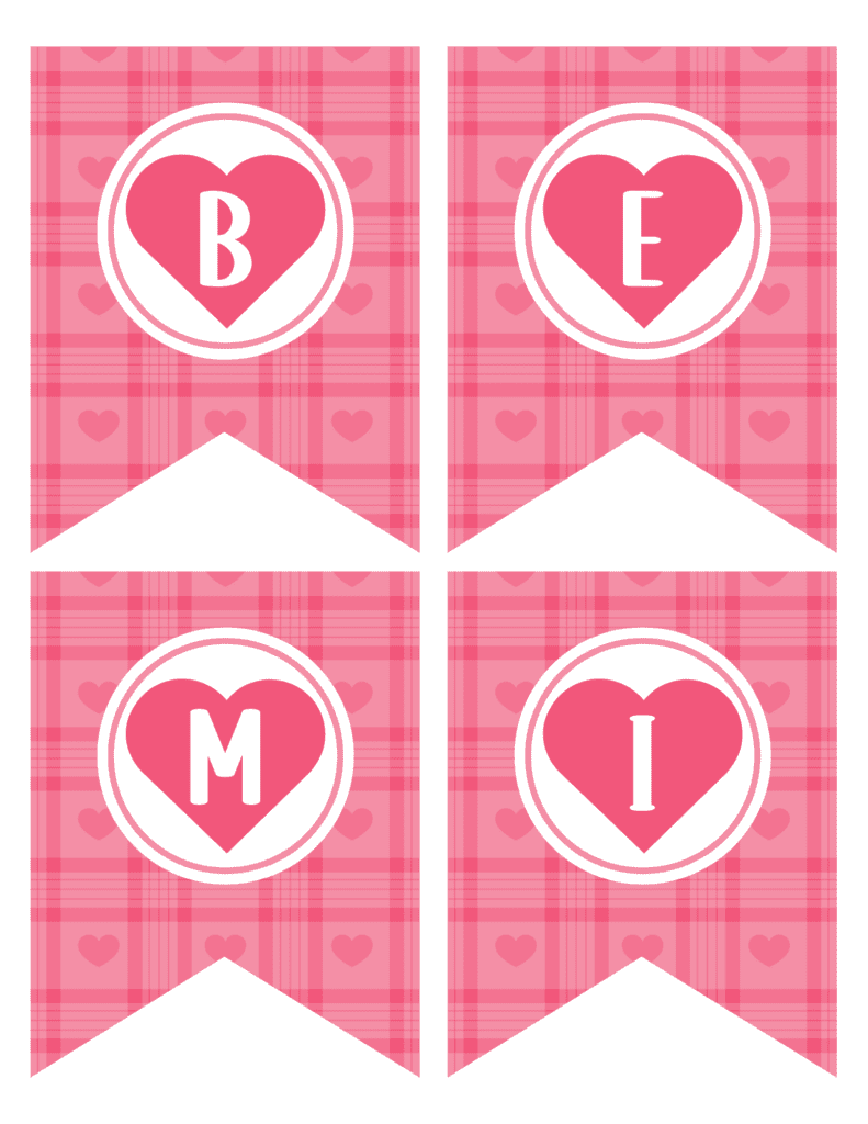 Free Printable Be Mine Valentine Banner Create Craft Print
