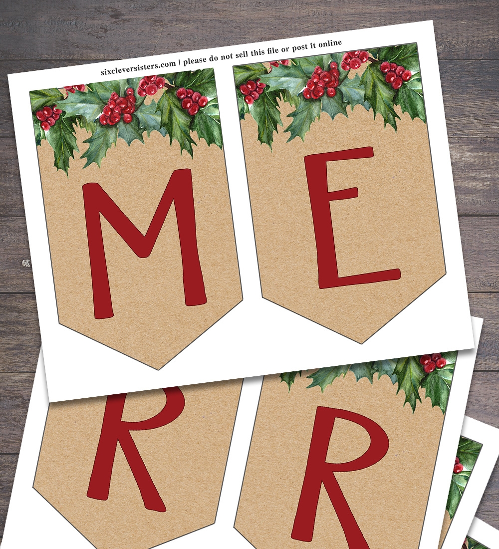 Free Printable Christmas Banner Six Clever Sisters