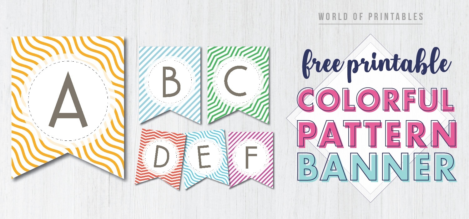 Free Printable Colorful Striped Pattern Banner Letters World Of Printables