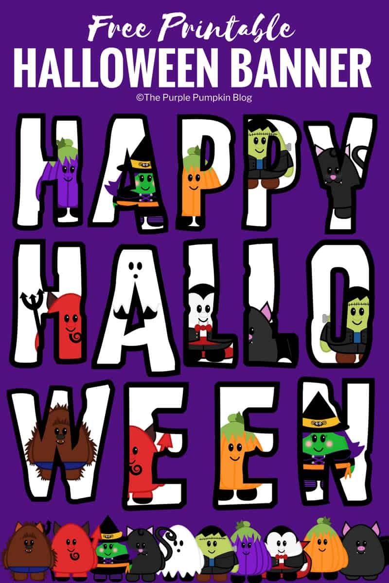 happy halloween banner printable