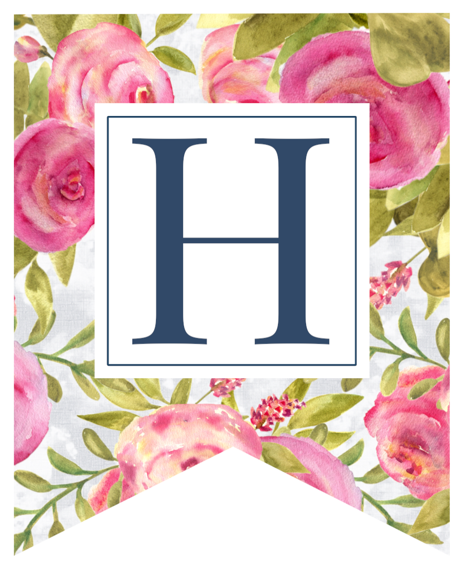 Free Printable Floral Banner Letters Paper Trail Design