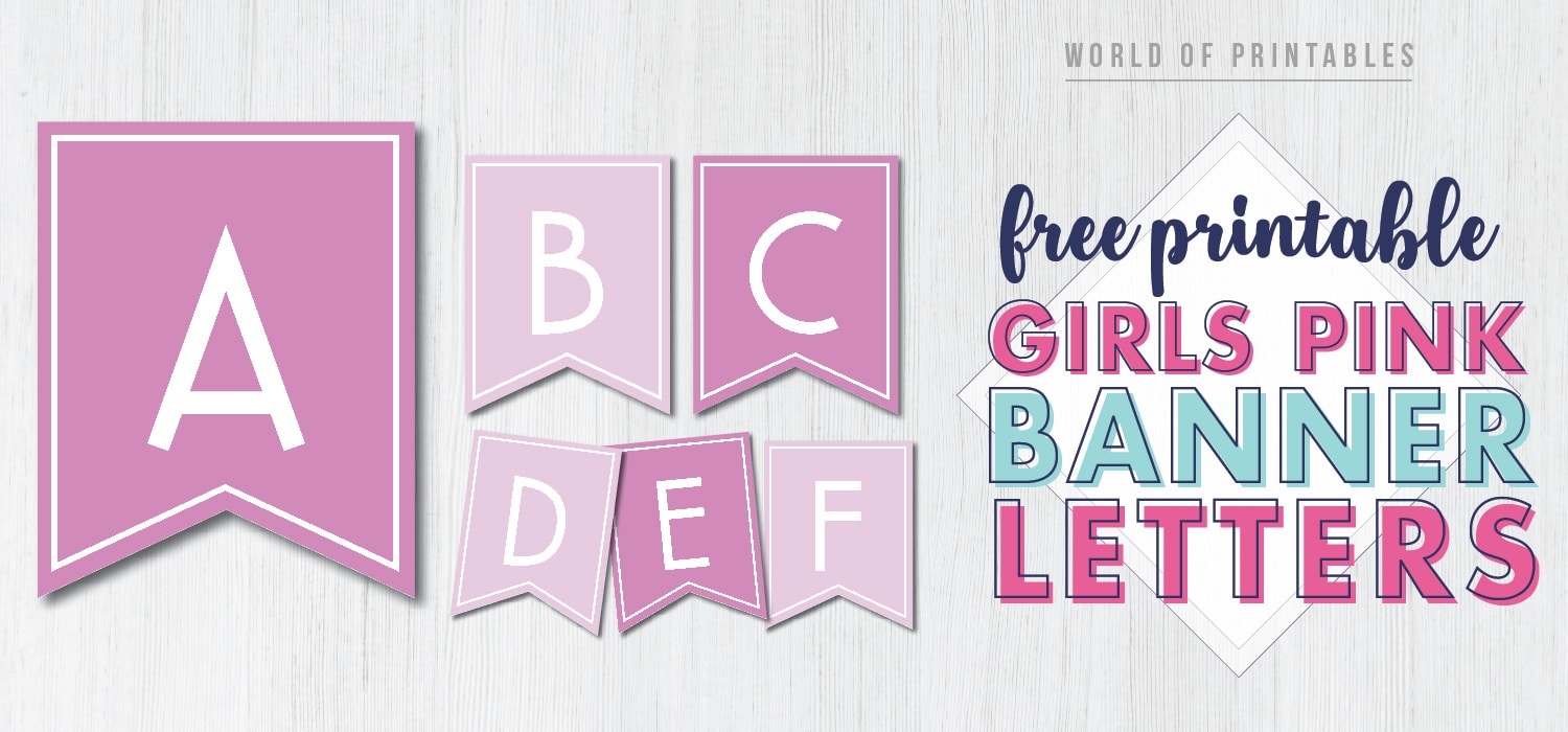 Free Printable Banner Letters Pink