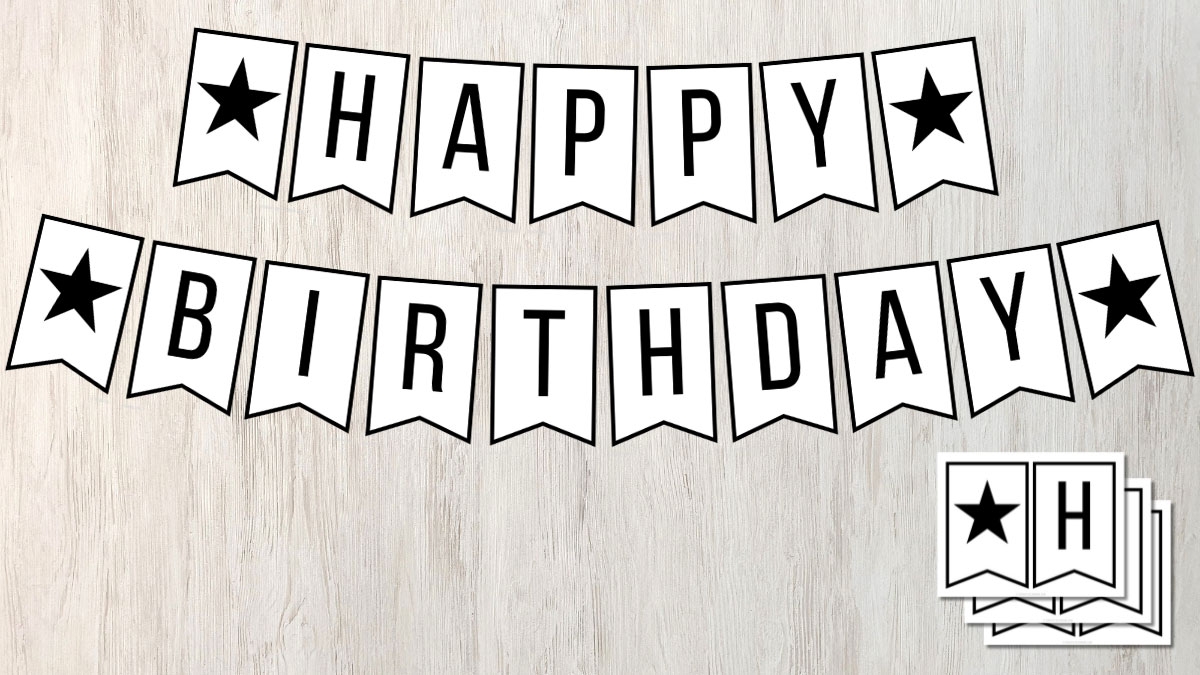 Cute Happy Birthday Banner Printable
