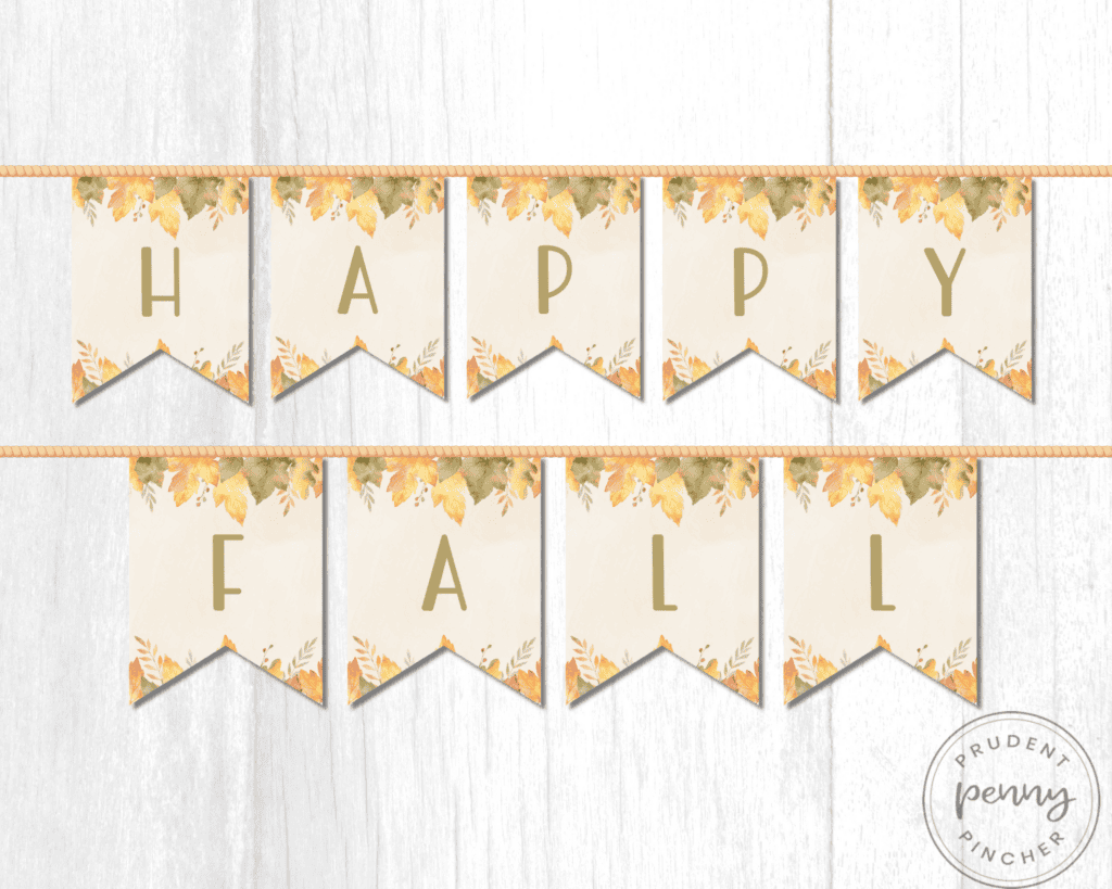 Free Printable Happy Fall Banner Prudent Penny Pincher