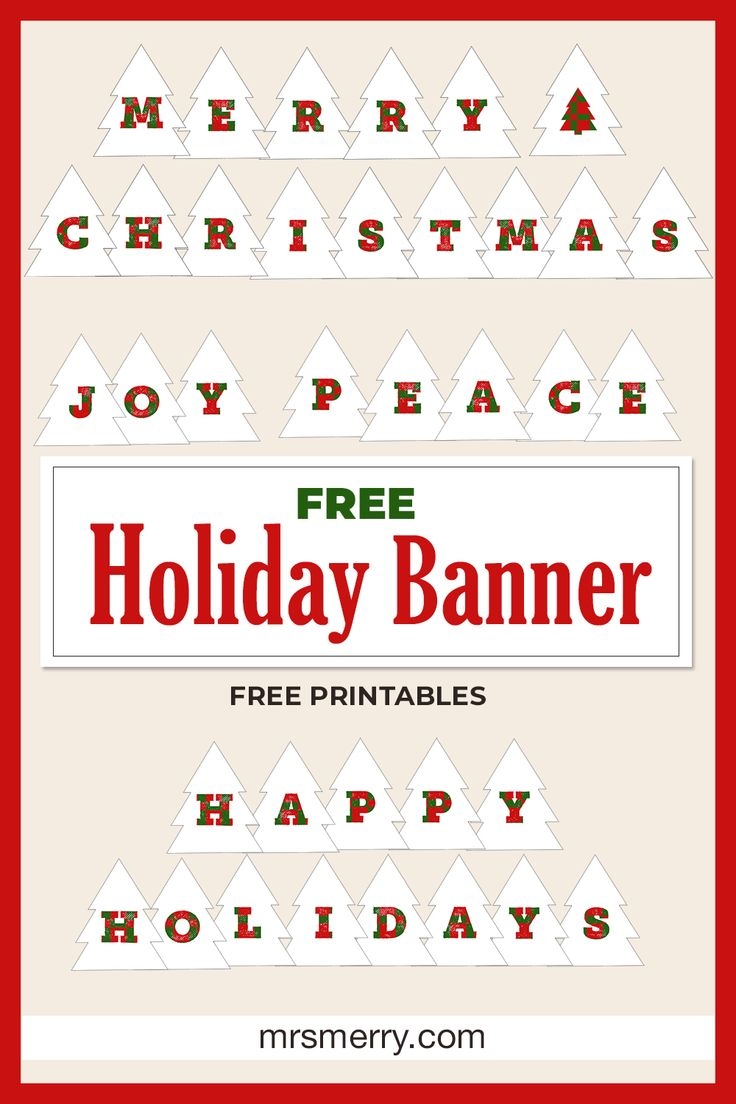 happy holidays banner printable