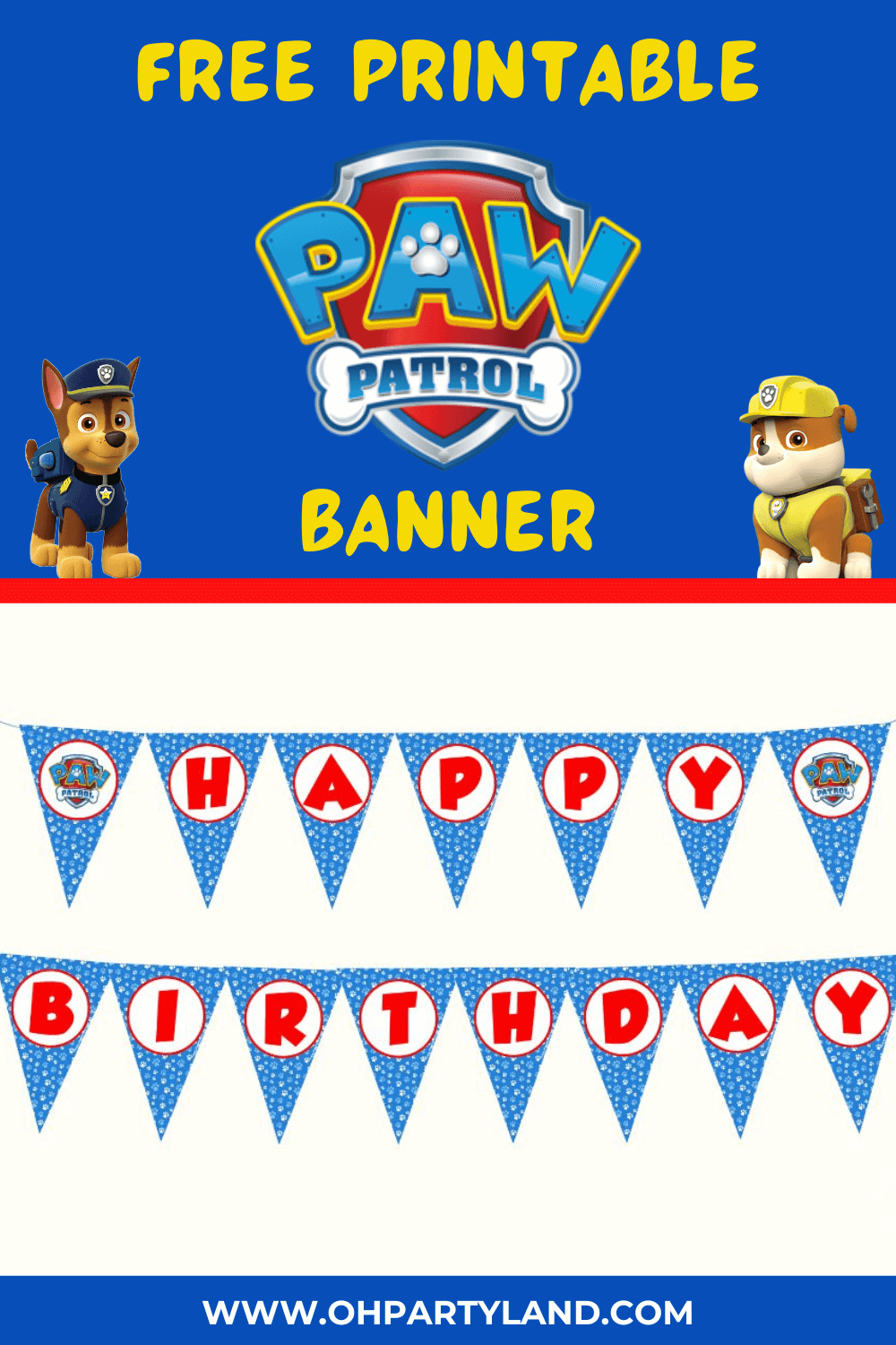 Free Printable Paw Patrol Birthday Banner