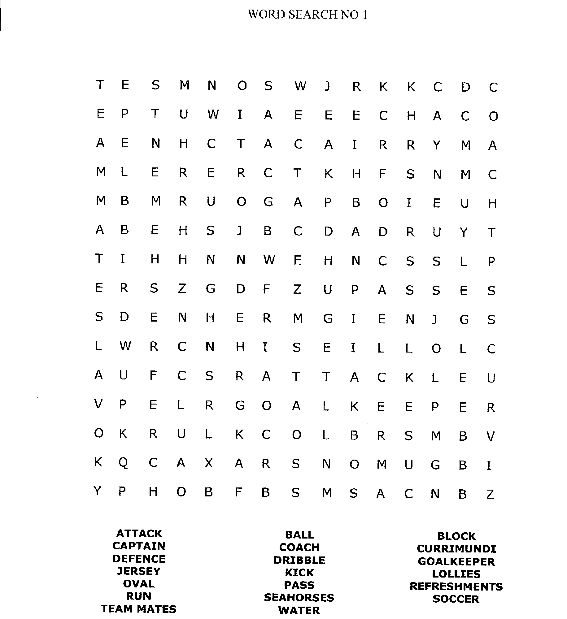 Free Printable Word Search Puzzles Soccer