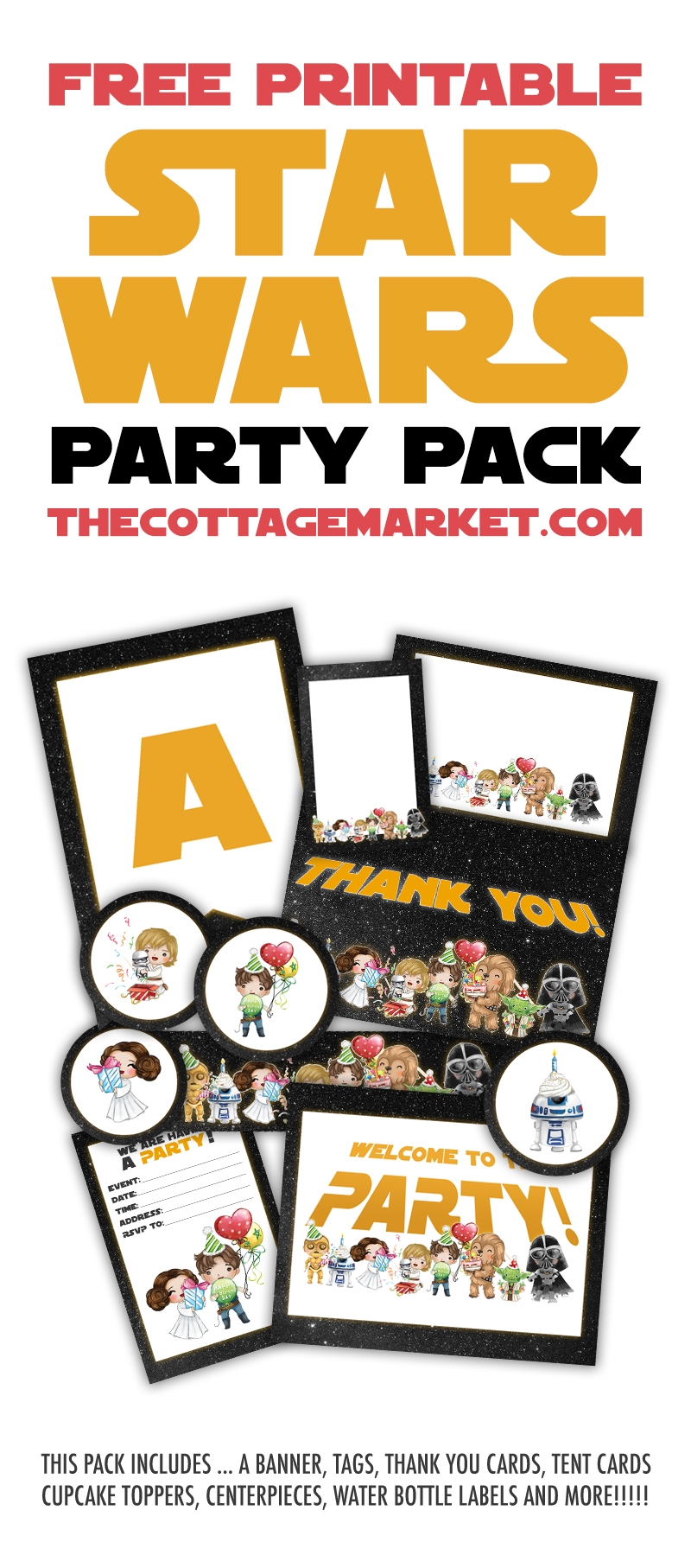 Free Printable Star Wars Party Pack The Cottage Market