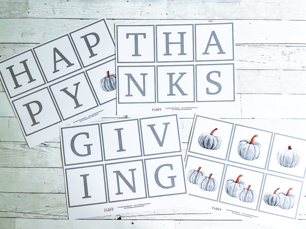 Free Printable Thanksgiving Banner Everyday Party Magazine