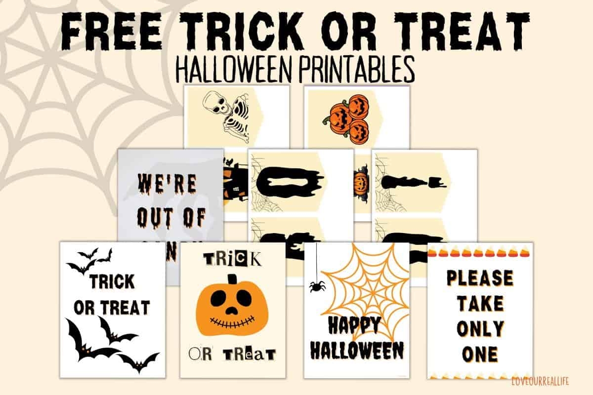 FREE Printable Trick Or Treat Signs For Halloween Love Our Real Life