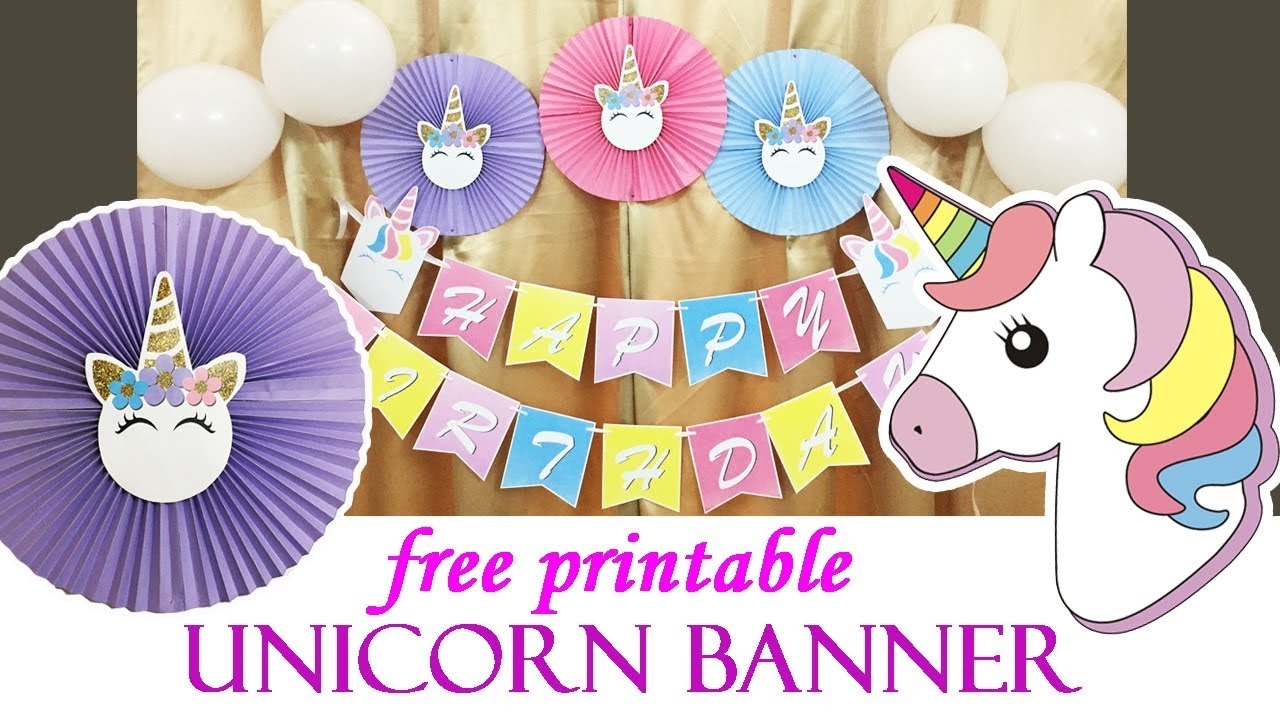 free printable unicorn birthday banner