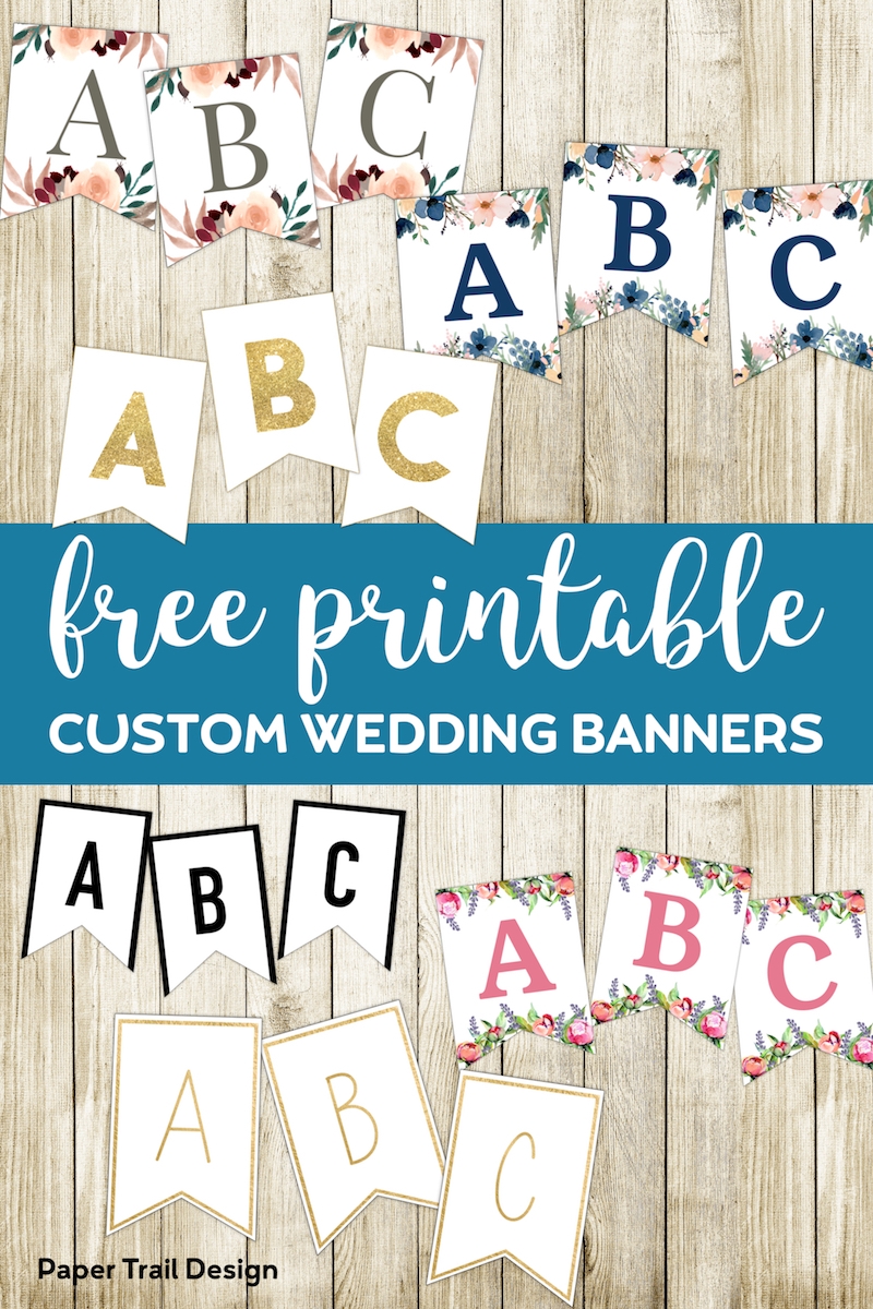 Free Printable Wedding Banners Paper Trail Design