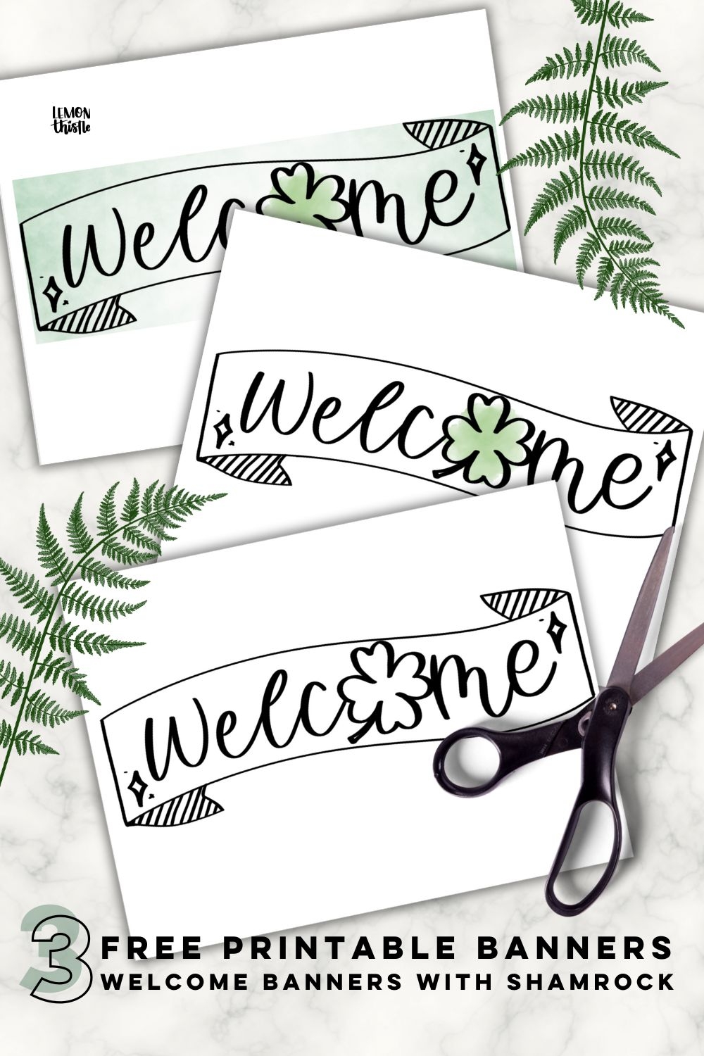 Free Printable Welcome Banner For Saint Patrick s Day Wreath Lemon Thistle