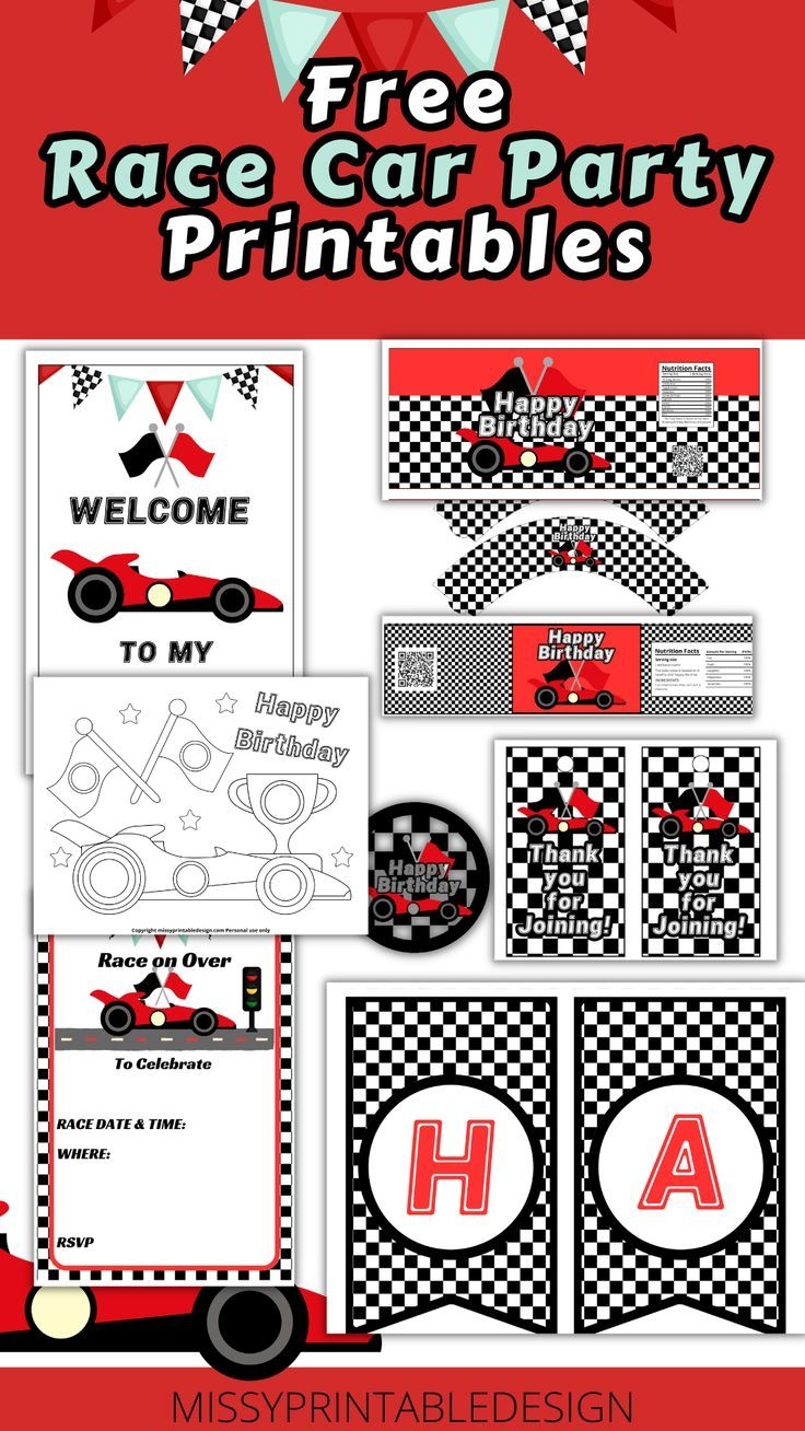 Free Race Car Party Printables