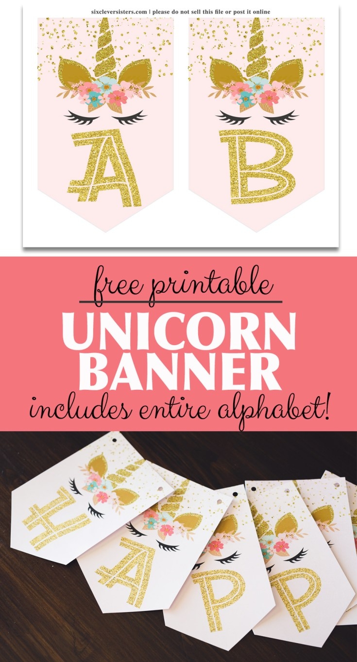 FREE Unicorn Banner Printable 24 7 Moms