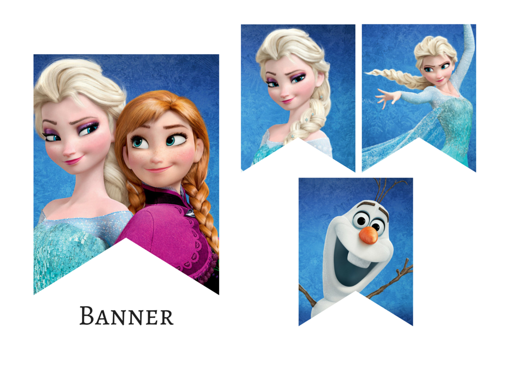 Frozen Elsa Anna Olaf Party Banner Magical Printable