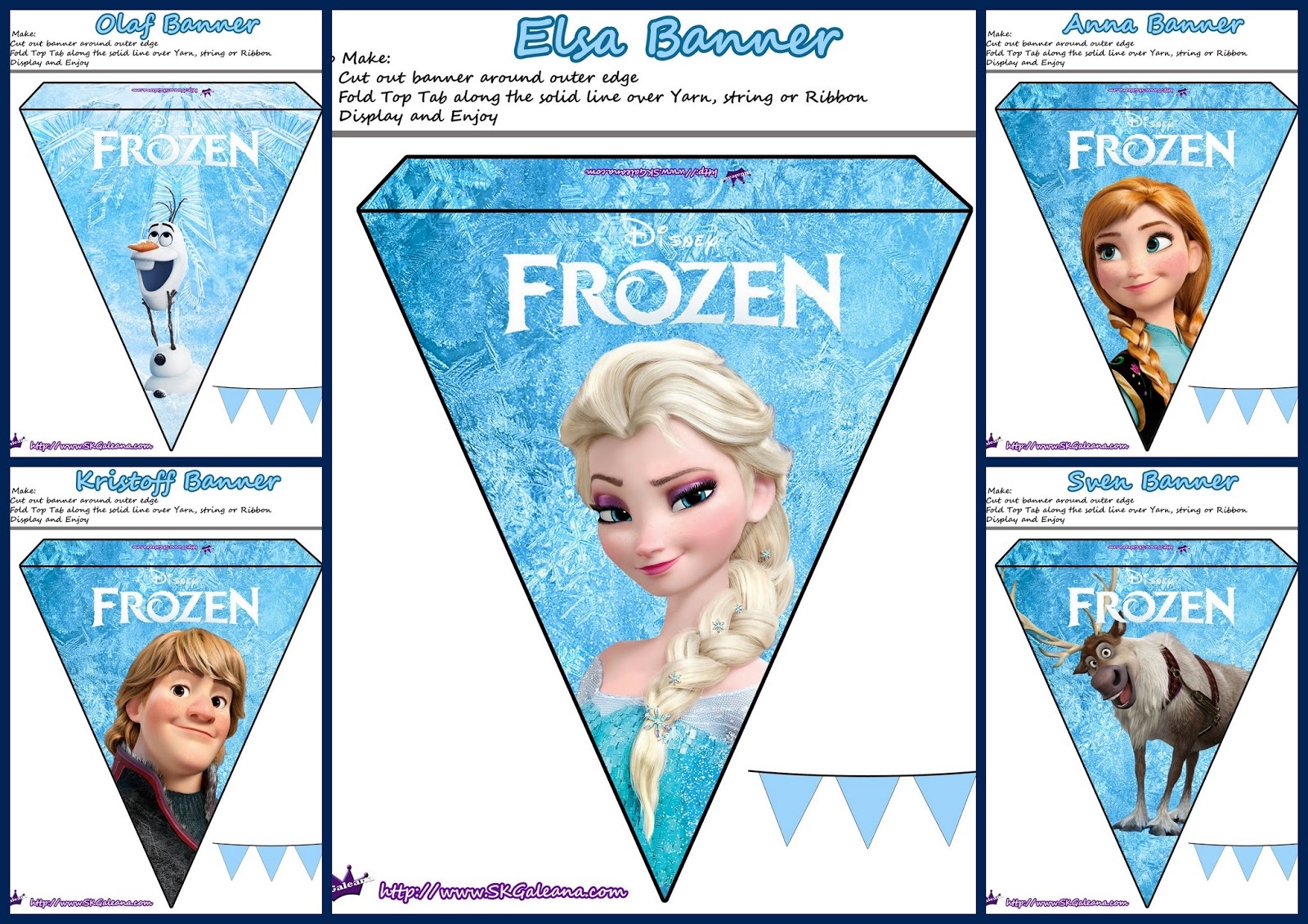 Frozen Pretty Free Printable Bunting Oh My Fiesta In English
