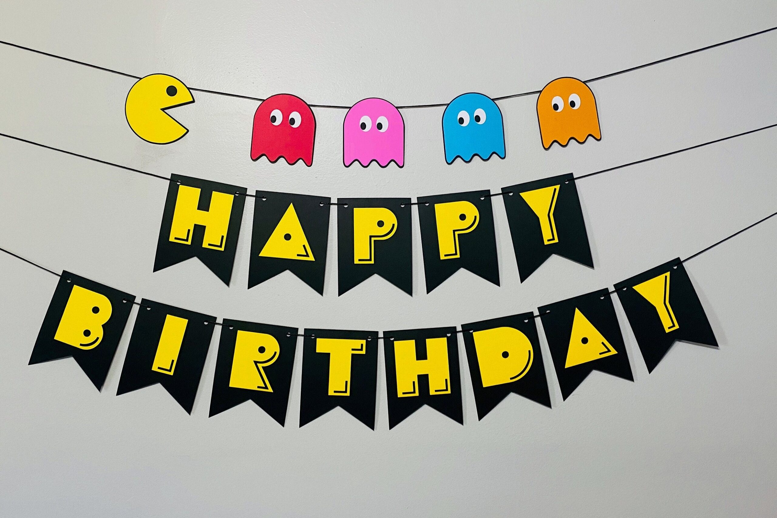 Gamer Happy Birthday Banner Vintage Banner Retro Party Banner 90 s Party 80 s Party Video Game Decor Etsy