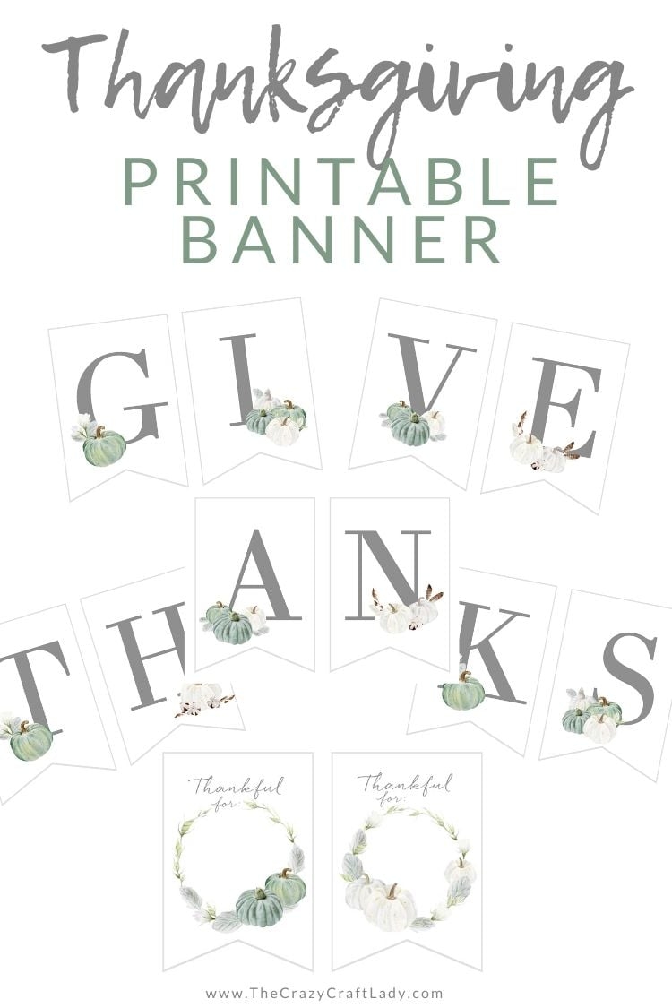 Give Thanks With This FREE Printable Thanksgiving Banner The Crazy Craft Lady