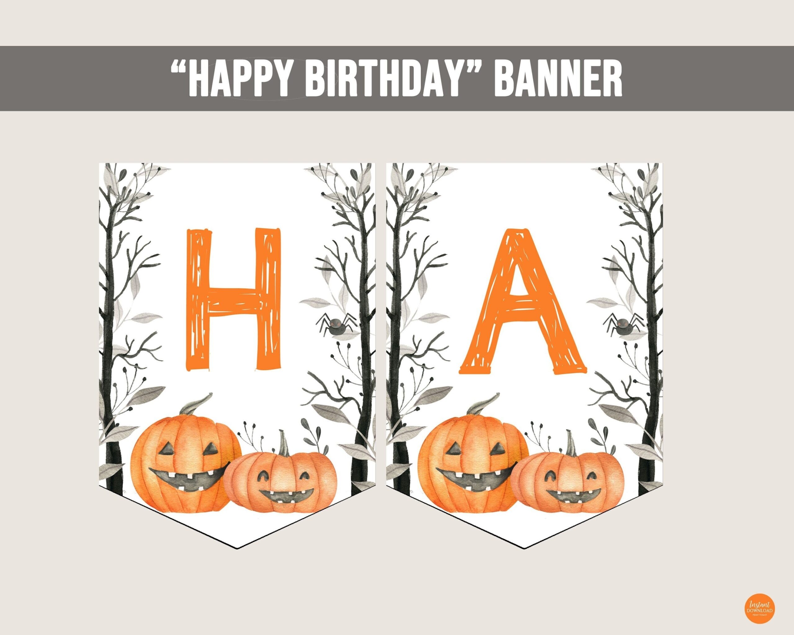 Printable Halloween Birthday Banner