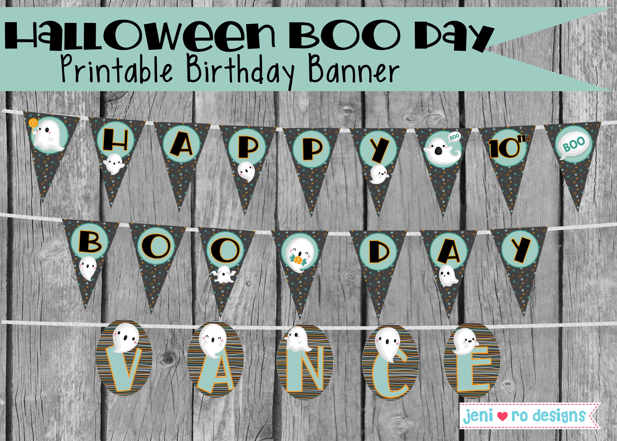 printable halloween birthday banner