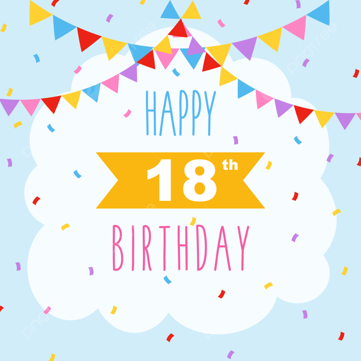 Happy 18th Birthday Card Poster Template Download On Pngtree