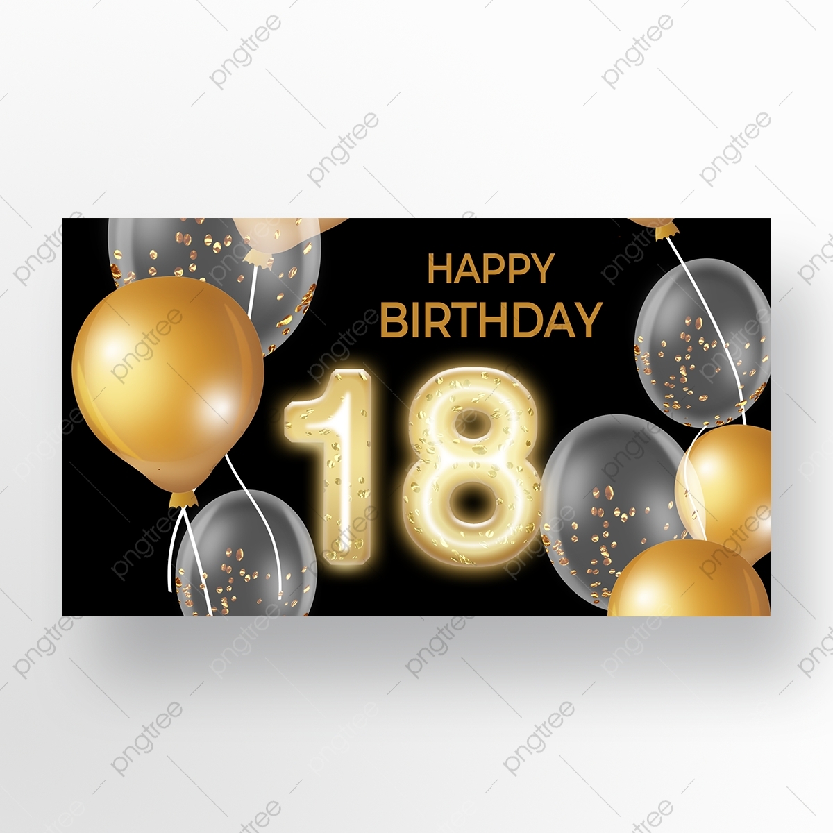 Happy Birthday Banner On Black Background Template Download On Pngtree