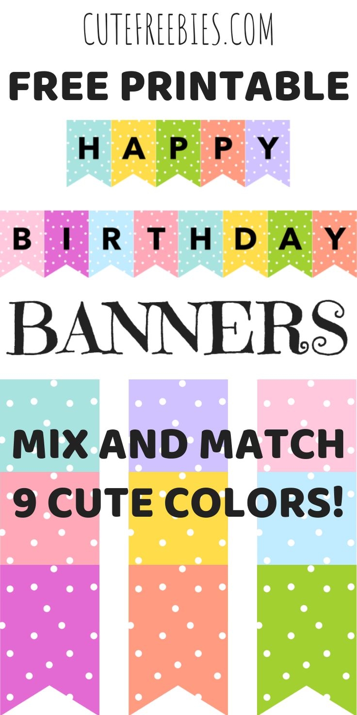Cute Happy Birthday Banner Printable