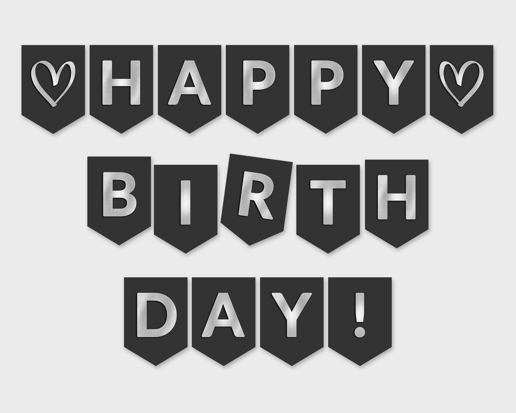 Black And White Birthday Banner Printable