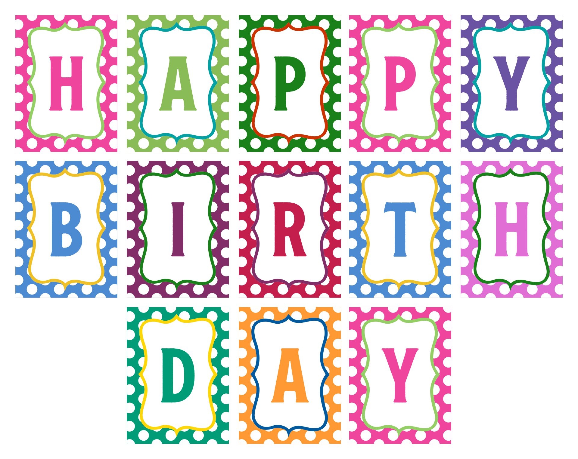 Happy Birthday Letter Banner Printable
