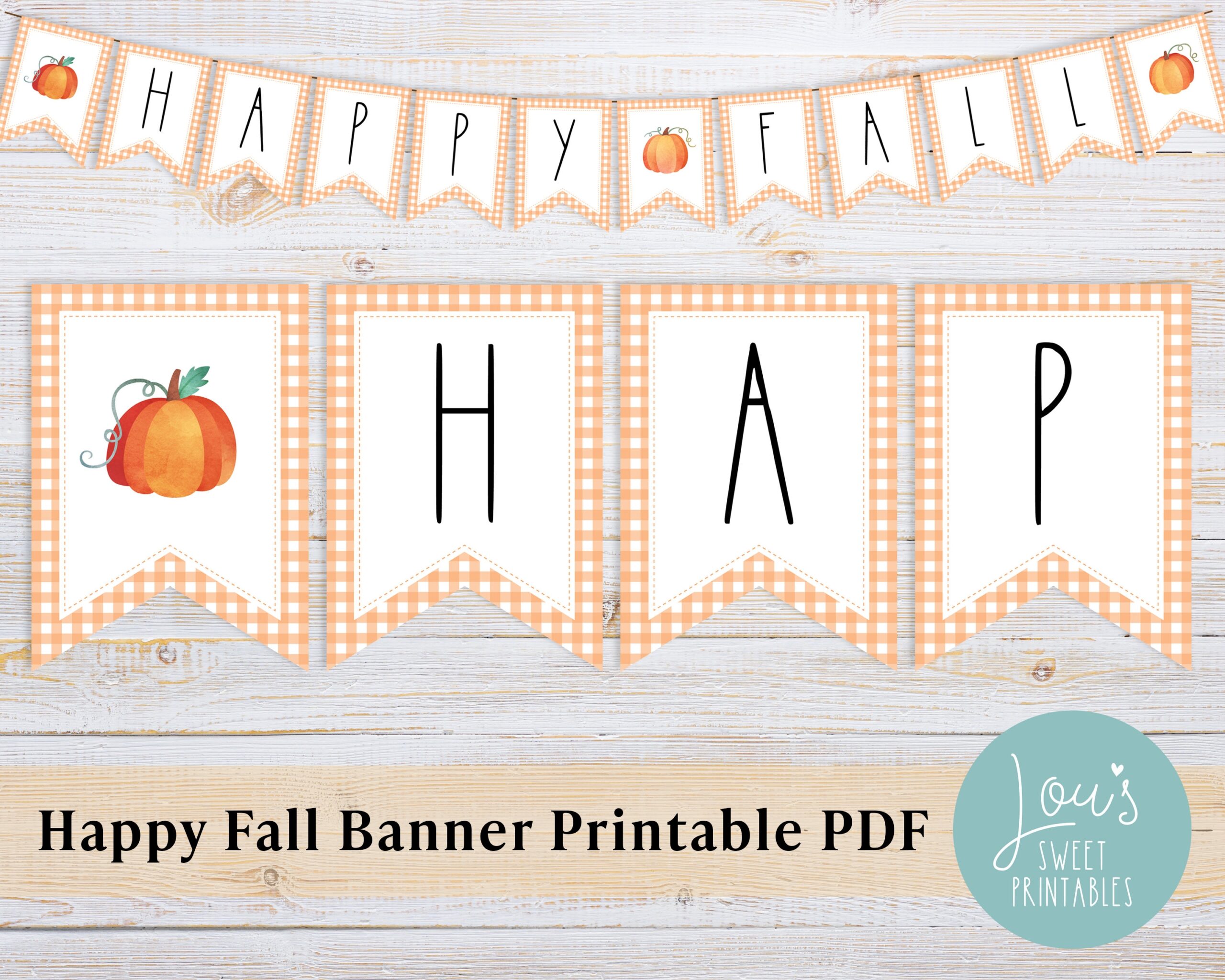 Happy Fall Banner Printable Fall Banner Pumpkin Mantel D cor For Fall Autumn Instant Download PDF Etsy
