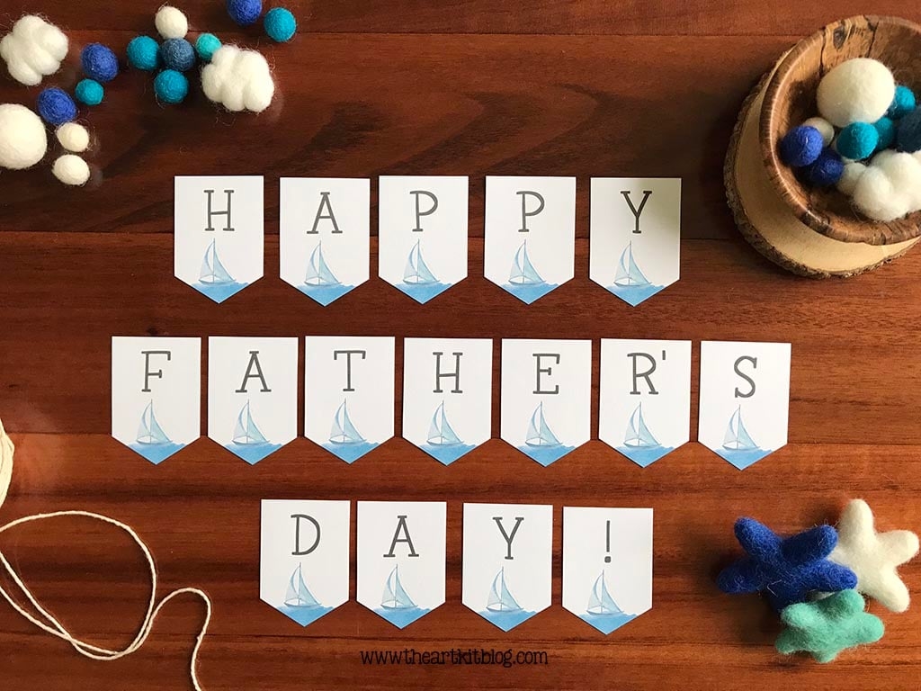 Happy Father s Day Banner FREE Printable The Art Kit