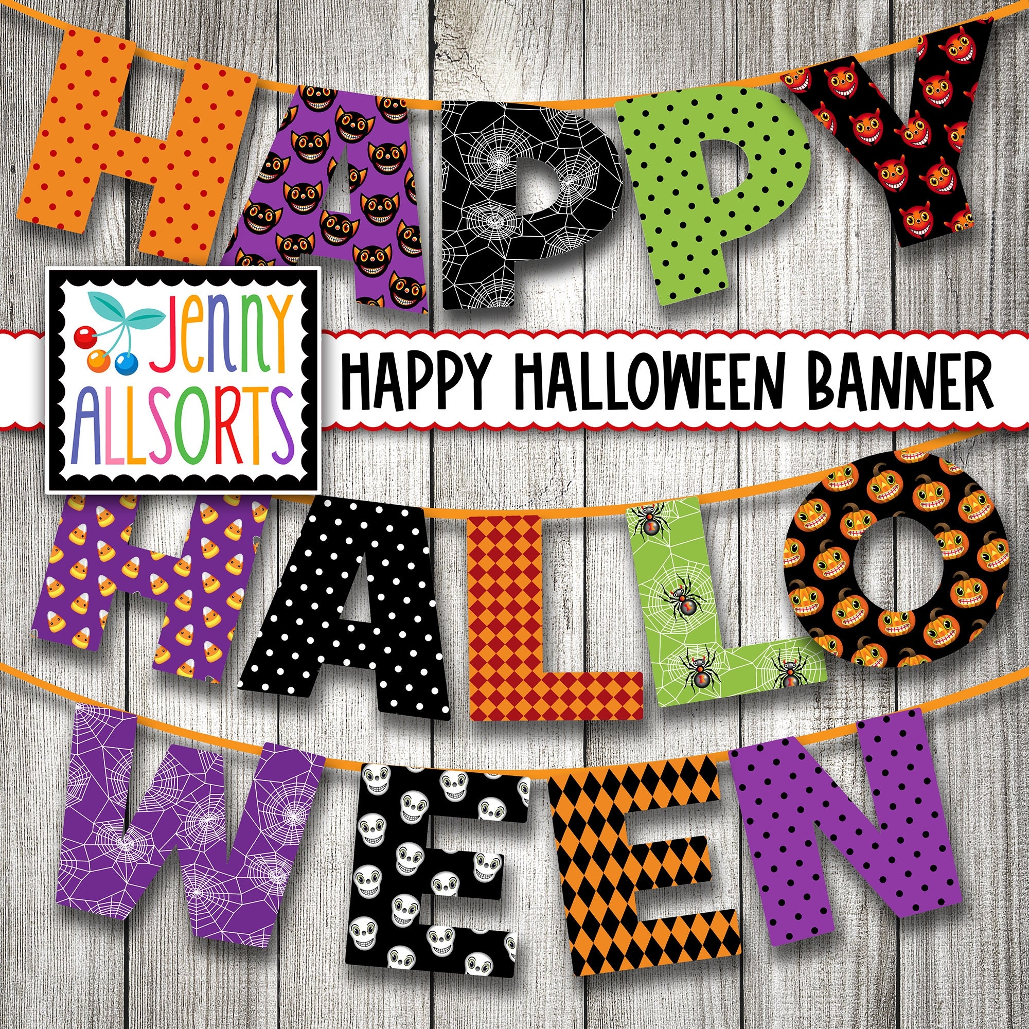Happy Halloween Printable Banner Digital Halloween Sign Halloween Party Decor DIY Halloween Decoration Bulletin Board Letters Etsy