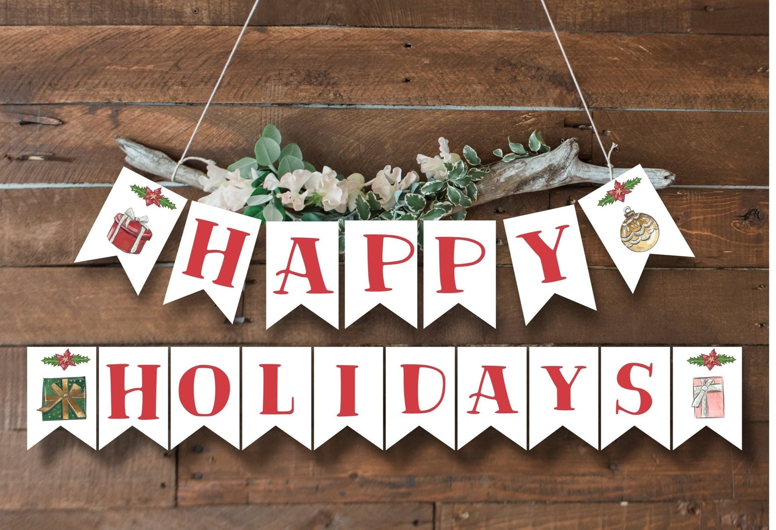 Happy Holiday Banner Printable Printable Party Supplies By Carmen