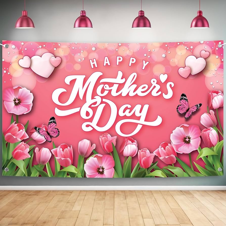 hAPPY MOTHERS DAY bANNER IN RED PRINTABLE
