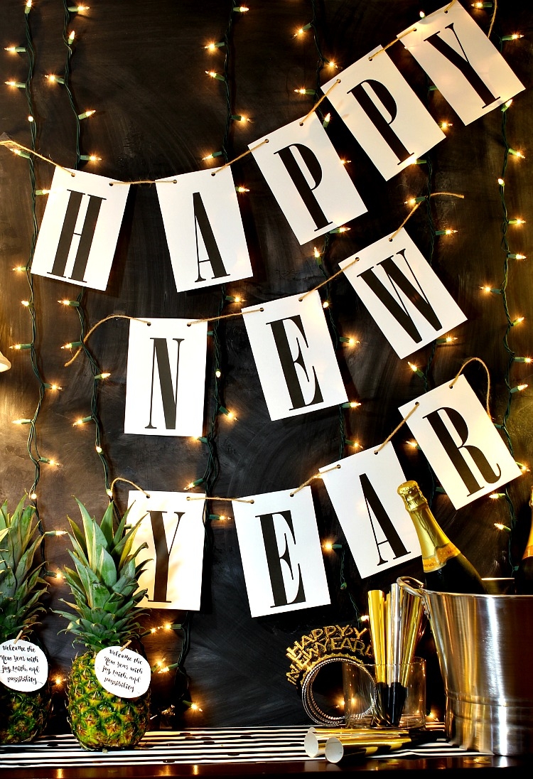 Happy New Year Free Printable Banner Uncommon Designs