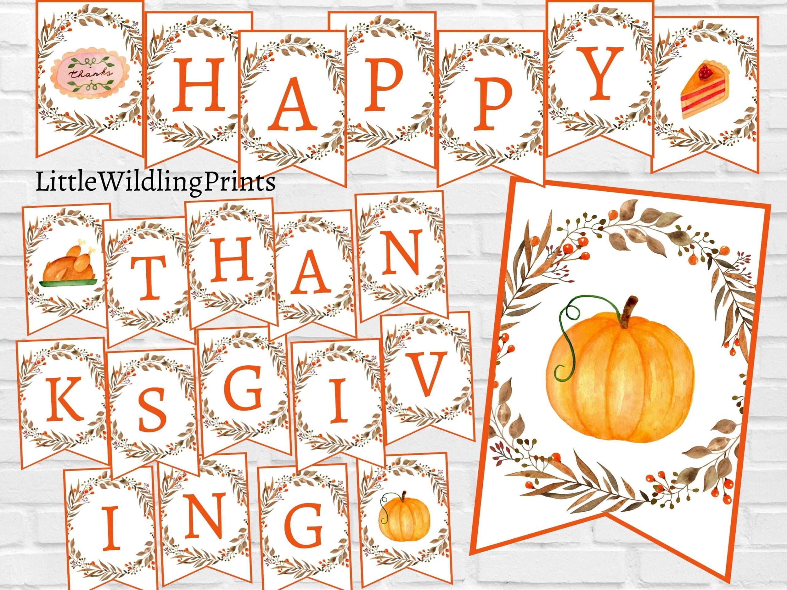 Happy Thanksgiving Banner Printable